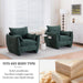 Chenille Oversized Accent Chairs, Modern Oversized Armchair with Removable Pillow, Comfy Living Room Chair with Side Pocket Storage for Bedroom, Office, Green