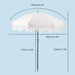 6.5FT Outdoor Patio Umbrella with Fringe, Boho Beach Umbrella | UV Protection | Tilt & Adjustable Height | Portable 2-Piece Aluminum Pole | Perfect for Pool, Garden, Party & Beach