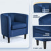 Deluxe Blue Velvet Upholstered Barrel Armchair Set