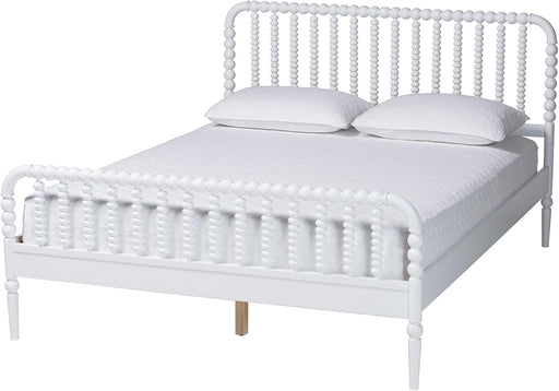 Lucera Bobbin Wood Platform Bed, Full, White