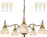 Brass Pendant Light Fixture Chandelier Glass Bulbs