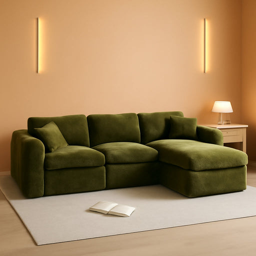 Forest Green Oversized 115 Inch Convertible Sectional