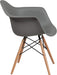 Alonza Series Moss Gray Plastic Chair with Wooden Legs