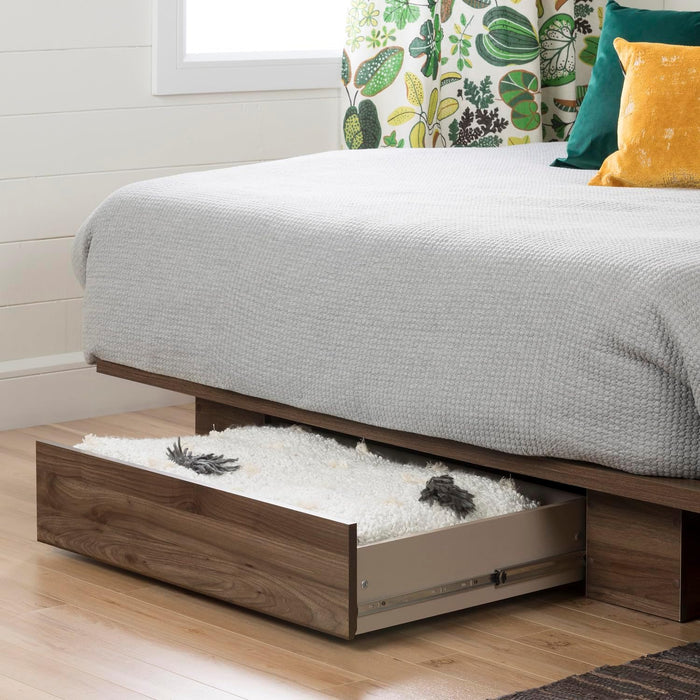Holland Platform Bed (54/60''), Full/Queen, Natural Walnut