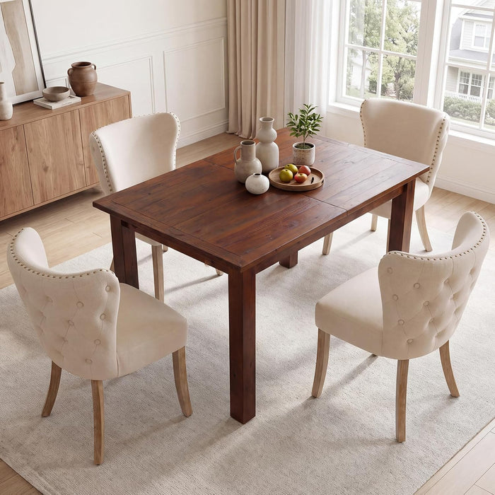 47.5"-59" Farmhouse Extendable Dining Table for 4-6, Coffee