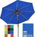 USA 10-Year-Non-Fading 9Ft Market Patio Umbrella, Commercial Grade Table Sun Umbrella with 80 Solar LED Lights, Crank Open, Windproof & UPF 50+ UV Protection for Garden, Deck, Pool, Backyard, Royal Blue