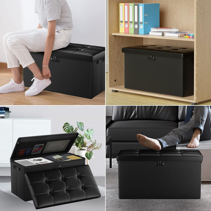 30 Inch Fireproof Waterproof Locking Storage Ottoman