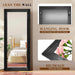 76x34 Floorstanding Mirror With Black Hardwood Frame