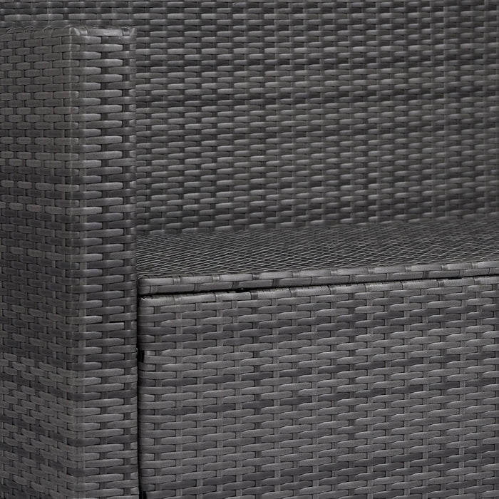 4 Piece Wicker Patio Furniture Set with Cushions, Outdoor Sectional Furniture with 2 Sofa, Loveseat, and Glass Top Coffee Table, Conversation Sofa Sets for Garden, Gray