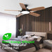 52 Inch Ceiling Fans with Lights,Remote Control Multifunctional Quiet Fan with Three Color Temperature and Dimmable Light with Reversible Blades Black