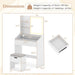 White Vanity Desk with LED Lighted Mirror, 3 Light Modes, Adjustable Brightness, Charging Station, Drawers & Shelves, Modern Makeup Vanity Table with Storage Stool for Bedroom, Dressing Room