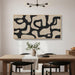 Framed Neutral Horizontal Abstract Wall Art for Living Room, Extra Large Black and Beige Modern Painting Print, Mid Century Canvas Artwork for Dining Room Bedroom Hallway Office Walls Decor, 30X60 Inch