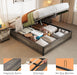 Lift up Storage Bed, Full Bed Frame with Storage Underneath, Wooden Platform Bed Frame, Solid Wood Slats Support, No Fixed Headboard, No Box Spring Needed, Rustic Grey
