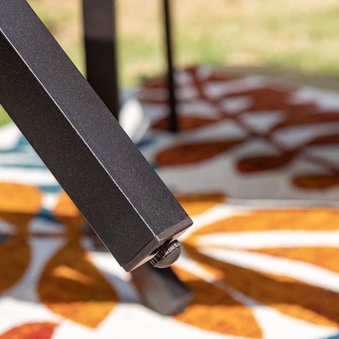 28 Inch Patio Table, Outdoor round Weather-Resistant Metal Bistro Table - Black