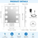 Lighted Makeup Mirror, Hollywood Vanity Mirror with Lights, Three Color Modes, with Detachable 10X Zoom Mirror, Smart Touch Control, Metal Frame, 360° Rotation（14.1In,White）