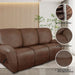 Recliner Sofa Covers - Leather like Recliner Sofa 3 Seater Recliner Couch Covers for 3 Cushion Couch 8 Pieces Washable Stretch Reclining Sofa Slipcovers (Brown)