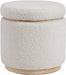 Home Décor Cream Sherpa round Storage Wooden Base by  Lexington Ottoman (AMZN2305)