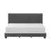 Willow Nailhead Trim Upholstered King Bed, Charcoal Faux Leather