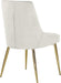 Karina Collection Modern | Contemporary Velvet Upholstered Dining Chair with Sturdy Metal Legs, Set of 2, 19.5" W X 21.5" D X 33.5" H, Cream