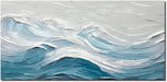 Abstract Wall Art for Living Room Blue and White Ocean Paintings Wall Decor Modern 3D Textured Canvas Wall Art Large Artwork for Living Room Bedroom Office 28"X57"