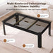70" Rectangle Dining Table for 6-8, Wooden Kitchen Table, Black