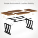70.86-Inch Executive Desk, Large Home Office Desk Computer Desk with Thick Metal Frame, Rectangle Study Writing Table Workstation for Home Office (Retro Brown & Black)