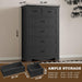 Tall 6-Drawer Dresser With Anti-Tipping Wood Storage