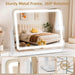 Vanity Mirror with Lights 22"X17", Lighted Makeup Mirror with 10X Magnification 4.5", 3 Color Dimmble Lights, Touch Control, 360° Rotation, Metal Frame, Women'S Gift, for Bedroom/Dressing Room, White