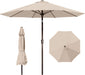 9Ft Patio Umbrella with Push Button Tilt and Crank,Outdoor Market Table Umbrella UV Protection 8 Sturdy Ribs for Backyard,Garden,Pool,Deck(Beige)