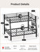 Full XL over Queen Bunk Bed for Adults, Heavy Duty Metal Queen Bunk Bed Frame with Reinforced Steel Slats, Full-Length Guardrails & Anti-Slip Ladder, Noise-Free, No Box Spring Needed, Black