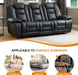 Faux Leather Power Reclining Sofa, Electric 3 Seat Recliner Sofa Chair with USB and Type-C Charging Ports, Overstuffed Armrest and Backrest, Couch Furniture for Living Room, Black