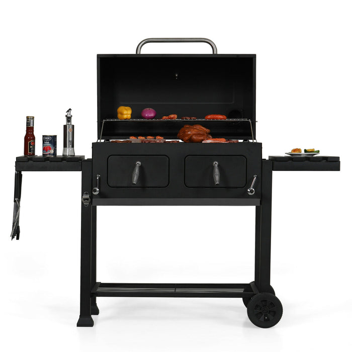 Oversize Charcoal BBQ Grill Liftable Charcoal Tray Backyard Patio Outdoor Cooker