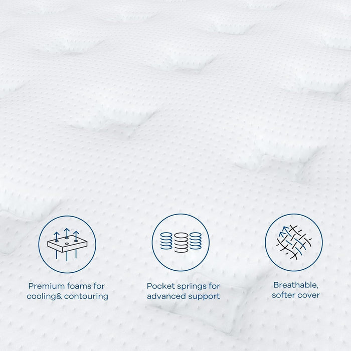 Full Size Mattress 12 Inch, Firm Mattress Hybrid in a Box with Certipur-Us Certified Foam, Individual Pocket Spring for Motion Isolation & Pressure Relief- Comfort Night Sleep-100-Night Trial