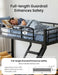 Twin XL Queen Bunk Bed Black IndustrialGradeSteelFrame