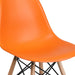 Elon Series Orange Plastic Chair with Wooden Legs for Versatile Kitchen, Dining Room, Living Room, Library or Desk Use