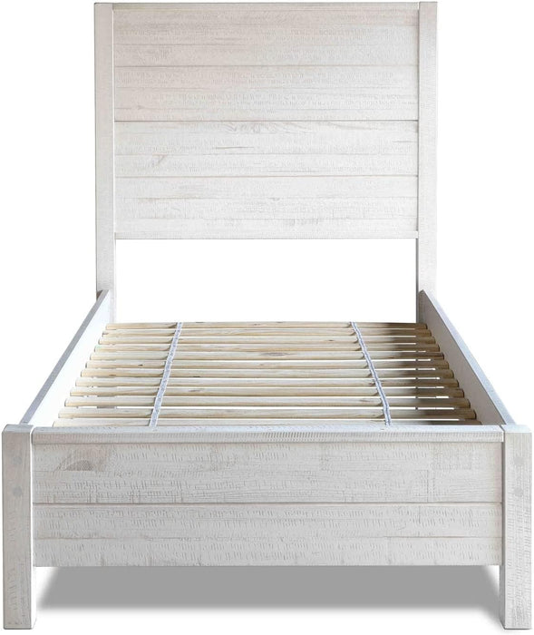 Montauk Solid Wood Bed, Twin Size, Rustic Off-White