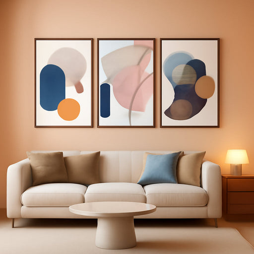 ThreePanel Contemporary Wall Art 16x24 Canvas Blocks