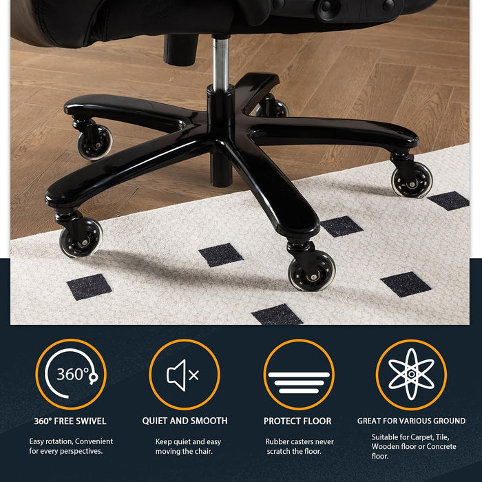 Big and Tall Office Chair for Heavy People, 500LBS High Back Extra Wide Heavy Duty Executive Office Chair Comfortable for Home Office, Large Computer Desk Chair with Adjustable Lumbar Support Brown