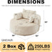 55 Inch Beige Chenille Accent Armchair Upholstered