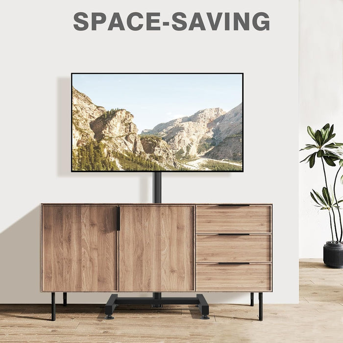 TV Floor Stand for 13-50 Inch LCD LED Flat/Curved Panel Screen Tvs up to 44 Lbs, Height Adjustable TV Stand Mount with VESA 200X200, Portable TV Stand for Bedroom, Dorm Room, Office