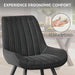 Modern Dining Chairs Set of 4,Upholstered Dining Room Chairs with Thick Cushions,Fabric Comfy Dining Chairs with Metal Legs for Dining Room Black