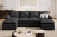 110" Modular U-Shaped Sectional Sofa  Black