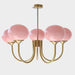 Luxurious Pink Glass 5-Light Pendant Ceiling Light