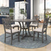 5 Piece round Dining Table Set 4 Retro Chairs with Special-Shaped Table Legs, Exquisitely Designed Hollow Chair Back for Dining Room, Gray