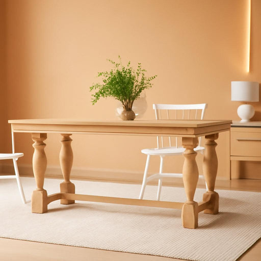 Bush Furniture Rectangular Dining Table, 67 Inch Squire Trestle, Farmhouse Decor, Sterling Collection, Light Brown