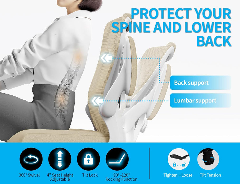 Office Chair: Mesh Ergonomic Desk Chair with 3D Lumbar & Swivel
