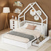 Queen Size Kids HouseBedFrame With UnderBedStorageDrawers