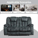 Reclining Living Room Set, Soft Fabric Manual 2 Piece Recliner Sofa Set, Included Recliner Chair with Massage and Heat and Loveseat Daul Recliner, Green Grey(Recliner+Loveseat)
