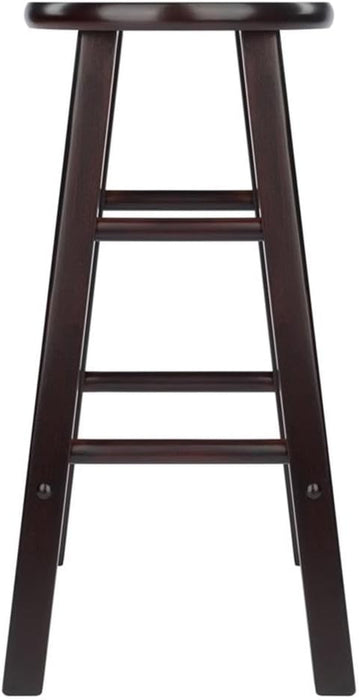 Element 2-Piece 24In Counter Stool Set, Espresso Finish, Solid Wood, Modern Design