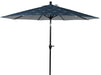 Outdoor 9' Blue Medallion round Crank Premium Patio Umbrella